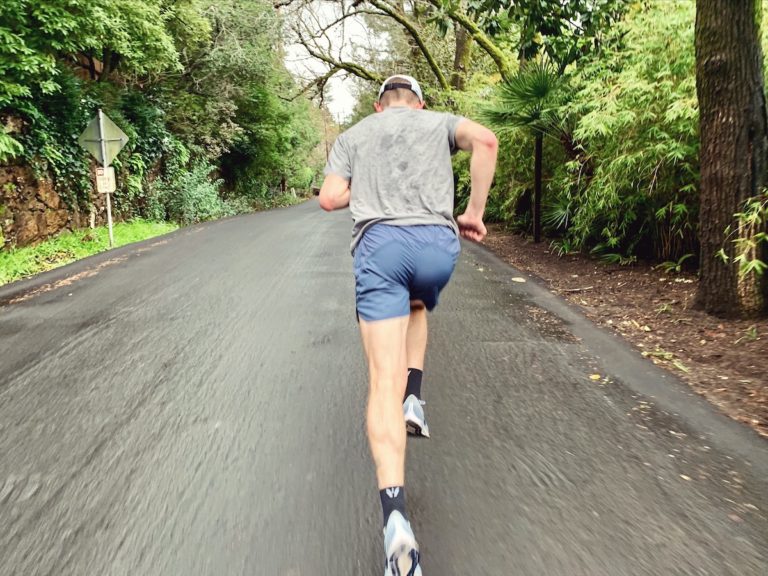 runner running uphill