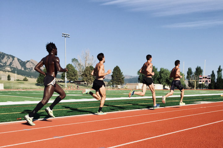 runners on an outdoor track